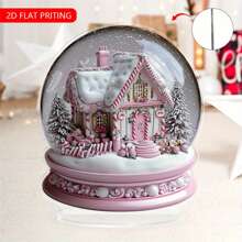 Snow Globe Desk Decor Acrylic Flat Ornaments Tabletop Decorations Winter Home Decor For Living Room Farmhouse