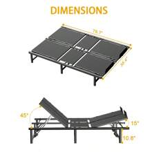 Adjustable Bed Base Frame - Queen (1.5x2M)- Head And Foot Incline - Wireless Remote Control
