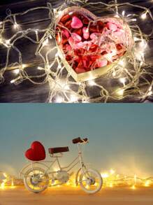 10/20/40/80 Warm Color LED String Lights, Steady & Flashing Firefly Lights, Romantic Decor Lights For Valentine's Day, Battery Powered (Batteries Not Included), Suitable For Indoor/Outdoor, Music Festivals, Weddings, Yards, Living Rooms, Bedrooms