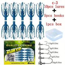 10pcs Realistic Shrimp Soft Bait With 5pcs Hooks, Suitable For Fishing Bass, Trout, Mullet And Other Freshwater And Saltwater Species - Multicolor - View 12