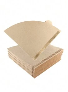 100pcs Coffee Filter Paper, V-Shaped Unbleached Natural Paper Filter, Disposable Pour Over Cone Coffee Filters, For Coffee Dripper And Coffee Maker - Beige - View 5