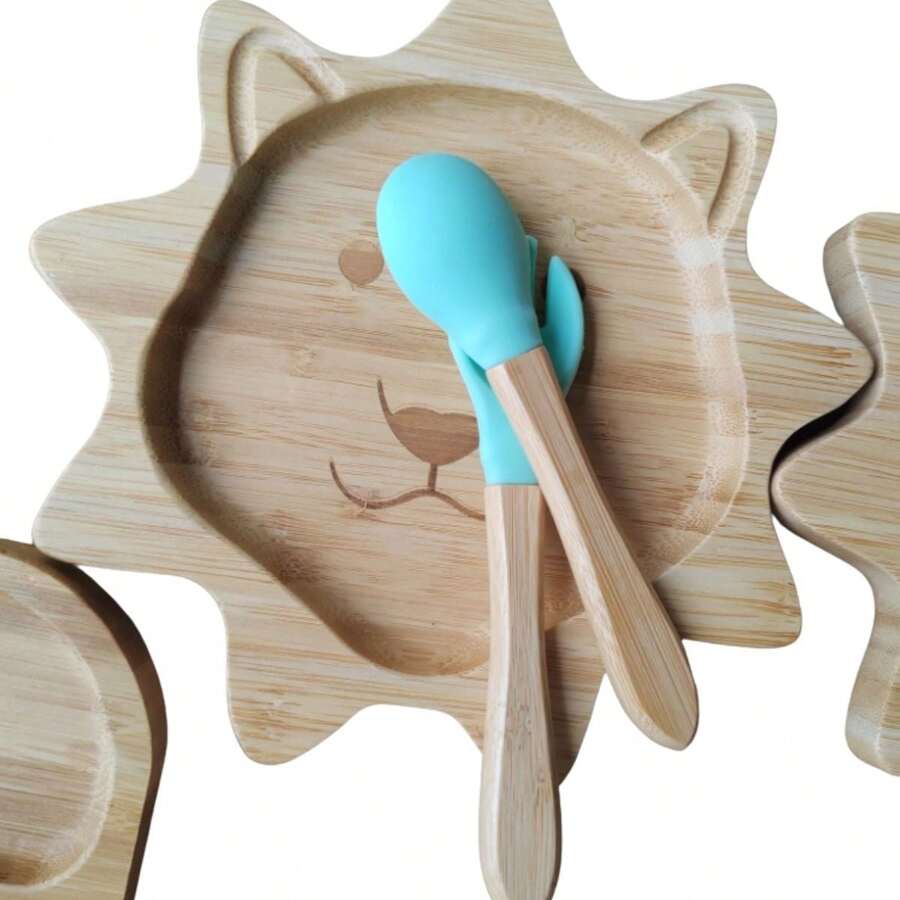 Plato de Bambú Personalizado Para Primeras Comidas Bebe
