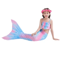 Girls Mermaid Costume Princess Dress Up Mermaid Gift For Girls 3-12 Year Old - 淺粉色 - 查看 4