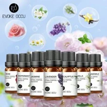 EVOKE OCCU EVOKE OCCU 10 ml / 0,33 Fl.Oz. reine ätherische Öle, Lavendel Jasmin Rose Vanille Pfefferminz Neroli Orange Limette ätherische Öle zum Diffuser, Luftbefeuchter, Massage, Haut, Haare, Kerzen, Seifenherstellung, DIY Parfüm