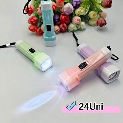 Kit 24 Mini Lanterna Led Tática USB Portátil com Zoom Recarregável Luz Forte Potência Alta