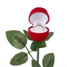 24pcs Rose Shape Elegant Romantic Jewelry Packaging Velvet Ring Box (Size: 4*4*4cm/4*4*25cm), Suitable For Proposal, Wedding Back To School Dormitory Storage