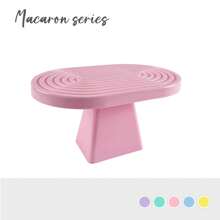Soporte de Pedestal para pastel de una pieza y soportes para magdalenas, plato de exhibición de frutas y postres para Baby Shower, boda, fiesta de cumpleaños, Cele - Rosa Pálido - Ver 12