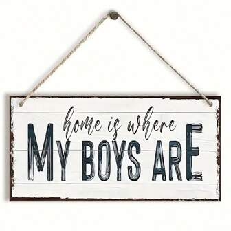 1 pezzo Decorazione da appendere in legno affascinante "La casa è dove c'è mio figlio", Cartello da parete decorativo per casa, Cartello in legno, Decorazione per porta, Parete, Casa, Camera, Stile fattoria, Regalo di benvenuto in casa, Facile da appendere alla parete