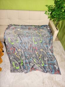 1 件可爱夜光游戏控制器羊毛毯，柔软的游戏设备设计，适合作为送给男孩和女孩的礼物 - 彩色 - 查看 3