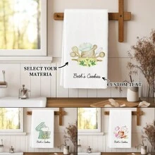 1Pc Custom Text Kitchen Towel Kitchen Utensils Floral Custom Towel Farmhouse Dish Towel Kitchen Dishwashing Hand Tea Towel Kitchen Drying Dish Towel For Kitchen Restaurant Dining Table