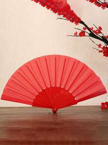 1PC Multi-Color Fashion Simple Solid Color Folding Fan, Perfect Gift For Friends, Family And Classmates