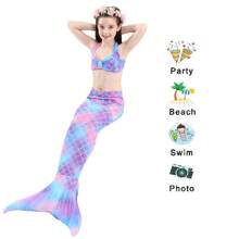 Girls Mermaid Costume Princess Dress Up Mermaid Gift For Girls 3-12 Year Old - Màu xanh hải quân - Xem 3