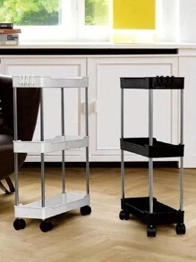 1pc 4-Tier Storage Rack, Floor-Standing Shelf For Bedroom, Kitchen, Bathroom, Dorm, With Storage Baskets - Narrow Version Outdoor Decor