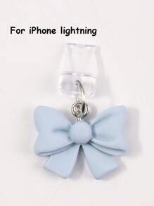 1/6pcs Color Bow Charging Port Dustproof Plug, Dopamine Good Mood Color Matching, Cute And Compact Resin Material Pendant, Bow Tie Decorative Pendant Accessories, Phone Tablet Earphone Kindle Charging Port Silicone Transparent Dustproof Plug, Friend Couple Best Friend Gift, Phone Charging Port Waterproof, - Multicolor - View 15