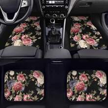 4 pièces Tapis de sol de voiture universels imprimés, tapis de sol antidérapants pour les sièges avant et arrière, tapis de protection de sol de voiture anti-salissure et anti-poussière pour une protection toute saison - faciles à installer et à nettoyer