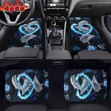 4 pièces Tapis de sol de voiture universels imprimés, tapis de sol antidérapants pour les sièges avant et arrière, tapis de protection de sol de voiture anti-salissure et anti-poussière pour une protection toute saison - faciles à installer et à nettoyer