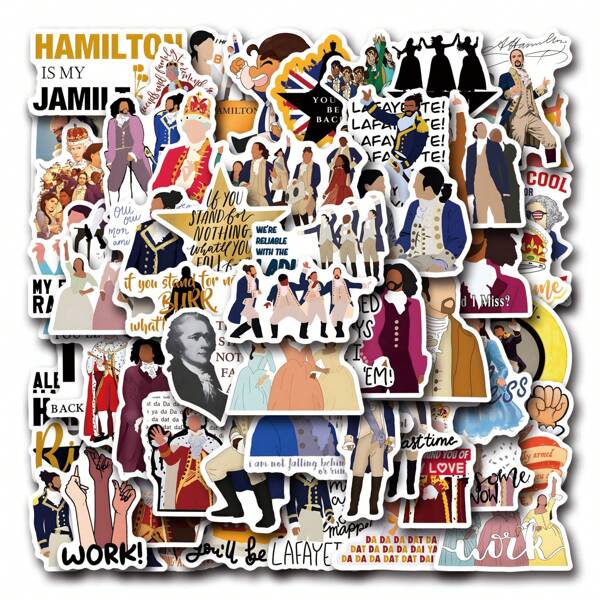 56PCS Hamilton Stickers Aesthetic Vinyl Stickers High Quality Stickers Decals Scrapbook,Journaling,Laptop,Bumper,Skateboard,Water Bottles,Computer,Phone Stickers Can Bring A Lot Of Fun To Your Life,The Perfect Gift For Adults,Water Bottle Stickers,Lots,Tv Show Stickers