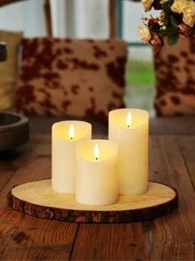 1/3pcs Flameless Candles, Flickering Pillar Candles 4"/5"/6", Battery Operated LED Candles With Remote Control And 2/4/6/8 Hour Timer, Suitable For Home, Wedding, Birthday Decor