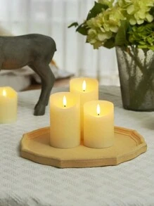 1/3pcs Flameless Candles, Flickering Pillar Candles 4"/5"/6", Battery Operated LED Candles With Remote Control And 2/4/6/8 Hour Timer, Suitable For Home, Wedding, Birthday Decor