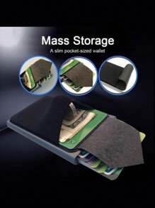 1pc Unisex Multi Slot Card With Elastic Card Function, Anti-Theft Card Swiping Bag, Aluminum Alloy Credit Card Metal Card Bag, Wallet Suitable For Daily Use