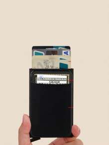 1pc Unisex Multi Slot Card With Elastic Card Function, Anti-Theft Card Swiping Bag, Aluminum Alloy Credit Card Metal Card Bag, Wallet Suitable For Daily Use