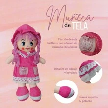 Adorable Cloth Doll With Braids Plush & Stuffed Collection For Teenager - Pink - View 5