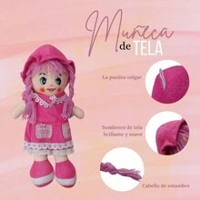 Adorable Cloth Doll With Braids Plush & Stuffed Collection For Teenager - Pink - View 6