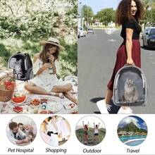 NetHong Astronaut Window Dog Cat Pet Travel Bag Carrier Breathable Transparent Backpack - Grey - View 8