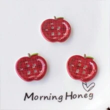 10 piezas Botones decorativos con forma de manzana linda, accesorio decorativo para el cabello, zapatos, ropa