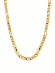 Individuell gravierte Halskette aus Edelstahl mit mehreren Namen für Herren, personalisierte Namensbar-Halskette mit Kette für Väter, Geschenk zum Vatertag, Weihnachten, Thanksgiving, Partys, Jahrestag, Abschluss, Silber, Stilvoll, Farbig, Vintage, Unisex, Hipster, Einfach, Personalisiert, Einzigartig, Ideale Geschenke für ihn, Ideale Geschenke für sie, Sie, Freund, Freundin, Vater, Mutter, Familie, Freunde, für Jahrestage, für Geburtstage, für Abschluss, für Prom, für Partys, Damenketten