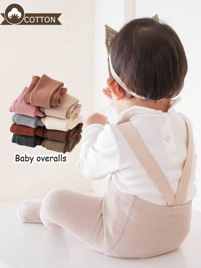 1pc Baby Simple Cute Cotton Tights, Suitable For Everyday Wear