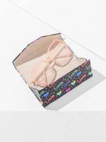 1 pieza Estuche plegable de gafas con estampado colorido, adecuado para mujeres con vida activa