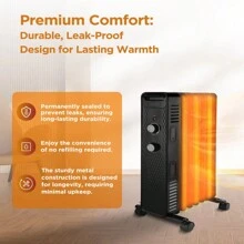 Mainstays Mechanical Oil Filled Electric Radiator Space Heater, Black, New, WSH07O2ABB