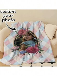 1pc Custom Cute Garland Blanket, Personalized Soft And Comfortable Blanket, Personalized Gift, Birthday Custom Gift Blanket