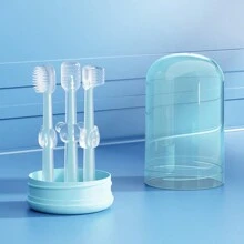 3 szt./zestaw szczoteczek do zębów dla niemowląt, trójstronna szczoteczka do zębów dla niemowląt, środek do czyszczenia jamy ustnej dla noworodków, szczoteczka do zębów mlecznych w kształcie litery U, skrobaczka do języka dla niemowląt, zestaw narzędzi do czyszczenia