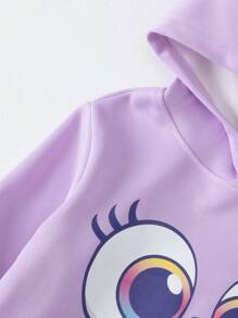 Angry Birds 新款愤怒的小鸟女孩秋冬时尚大眼印花休闲连帽运动衫，有趣的眼睛图形设计，运动舒适，非常适合户外运动，是送给年轻女孩的绝佳礼物 - 淡紫色 - 查看 6