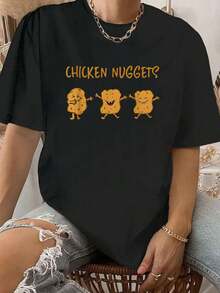 100% Cotton Beautiful Dabbing Chicken Nugget, Nug Life For Nug Lover T-Shirt.Jpg - màu đen - Xem 1