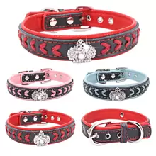 CL156 Woven Decorative Pet Collar, Rhinestone Crown Design Dog Collar, Soft Lining For More Comfort, Suitable For Small/Medium/Large Dogs - Multicolor - View 12
