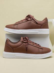 Brown Casual Comfortable Slip-On Sneakers, Fashionable Commuter Shoes For Men, Suitable For Business, Outdoor Events, And Daily Campus/Student Wear, For Active Jeans Outfit - Brown - View 2