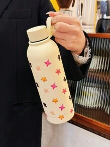 1 Stück 500ml/16.91oz Isolierbecher mit Sternen- und Mond-Motiv, hält Getränke heiß/kalt, Outdoor Sportflasche, Camping Becher, Reisebecher, Edelstahl, Auto Becher, geeignet für Schulanfang, Valentinstag, Muttertag und andere Feiertage, Geburtstagsgeschenk