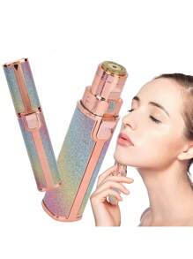 1件裝女性用無痛便攜式2合1電動除毛器－眉毛修剪器、唇部刮毛器，迷你尺寸，可去除眉毛、唇線與臉部毛髮，USB充電便攜式刮毛器，無痛自動眉毛刮毛器，臉部除毛，女性美容 - 彩色 - 查看 3