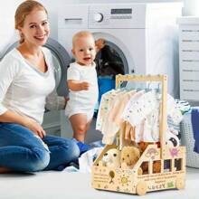 5pcs/1pc Wooden Youngsters Shower Gift,Unfinished Clothes Storage Basket For Youngsters,Baby Shower Basket ,Personalized New Baby Clothes Shower Wood Boxes Basket,Wooden Baby Shower Crate Closet, Baby Storage Crate With Handle, Basket For Baby Shower Gifts, Welcome Gift Basket For Newborn Boys Girls, Pregnancy Gifts For New Parents