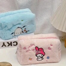 Sanrio 1pc Cute Cinnamonroll And Large Capacity Makeup Bag Japanese Style Simple Cartoon Cosmetic Pouch,For Holiday Beach, Bathroom Collection, Bedroom Collection, Large Capacity