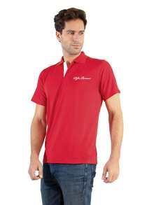Alfa Romeo Men's Polo With Details On The Back And Front - Red - View 4