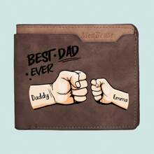 1pc Customized Father's Wallet, Custom Names Wallets For Men, Personalized Dad Wallet With 2-7 Names, Personalized Wallets For Men, 12.4x9.9x2.5cm - Pu Leather, Light Brown/Dark Brown, Personalized Men Wallet, Fathers Day From Daughter/Son/Wife, Gifts For Dad, For Boyfriend Husband Grandfather Anniversary Birthday Gift, ,Colorful,Cute,Adorable,Funny,Kawaii,Y2K,Stylish,Unisex,Casual,Custom,Personalized,Unique,Customized,Ideal Gifts For Him,Ideal Gifts For Her,Her,Boyfriend,Girlfriend,Family,Friends,Travel Accessories,Travel Accessories,School Supplies,Back To School,For Office,For School,For Classroom,For Teacher Gifts,For University,For Colleague,For Dorm Rooms,For Teacher,For Boys And Girls,For Teenagers,Junior High School Students,Middle School Students,High School Senior High School Students,College Students,University Students,Freshman,Sophomore,Underclassmen
