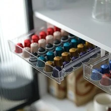 1PC Coffee Capsule Storage Box Office Desktop Coffee Storage Storage Display Rack Home Kitchen Punch-Free Creative Capsule Hanger Birthday Party Gift
