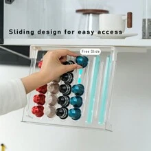 1PC Coffee Capsule Storage Box Office Desktop Coffee Storage Storage Display Rack Home Kitchen Punch-Free Creative Capsule Hanger Birthday Party Gift