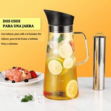 1.2l Cafetera Cold Brew Vidrio Primera Calidad Tetera Helada, Hervidor de café para infusión en frío, botella de vidrio para infusión en frío de uso doméstico, filtro extractor de gran capacidad, tetera para té de frutas, tetera de goteo helado - Negro - Ver 2