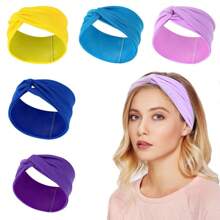 Europa und USA Mode breite Kante Stirnband verknotetes Kreuz Stirnband zweifarbiges Stirnband Krone Haarschmuck, Turban Stirnband, Schweißband
