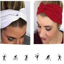 Europa und USA Mode breite Kante Stirnband verknotetes Kreuz Stirnband zweifarbiges Stirnband Krone Haarschmuck, Turban Stirnband, Schweißband